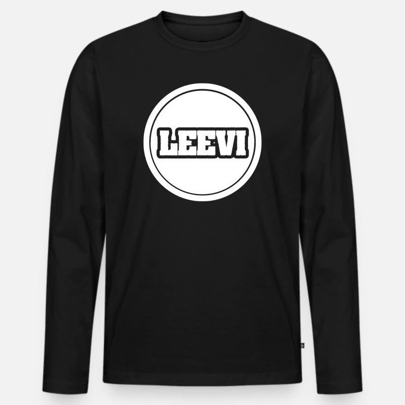 Leevi - Männer Premium Bio Langarmshirt - Schwarz