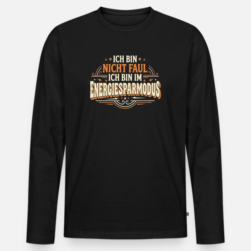 Ich bin im Energiesparmodus - Männer Premium Bio Langarmshirt - Schwarz