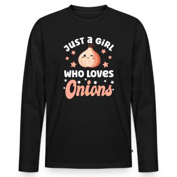 oignon - T-shirt manches longues Premium bio Homme - noir - Devant - Nico (187cm)