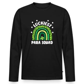 Glücklichstes Para-Team - Männer Premium Bio Langarmshirt - Schwarz - Vorne - Nico (187cm)