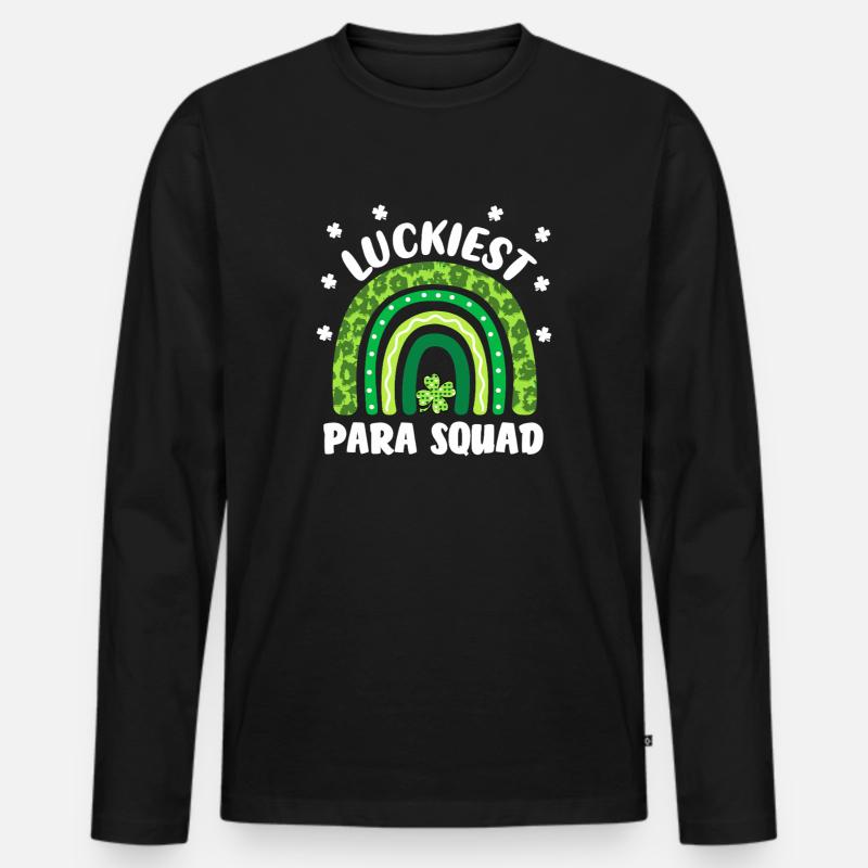 Glücklichstes Para-Team - Männer Premium Bio Langarmshirt - Schwarz