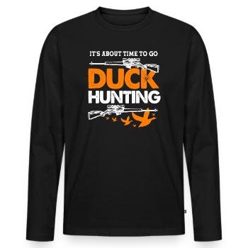 Duck Hunt Duck Hunting Hunter - Men's Premium Organic Long Sleeve Shirt - black - Front - Nico (187cm)