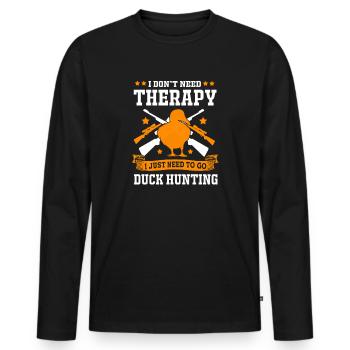 Duck Hunt Duck Hunting Hunter - Men's Premium Organic Long Sleeve Shirt - black - Front - Nico (187cm)