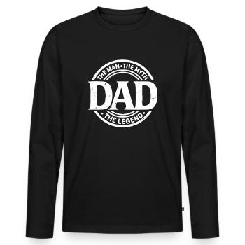 the  man the myth the legend dad - Männer Premium Bio Langarmshirt - Schwarz - Vorne - Nico (187cm)