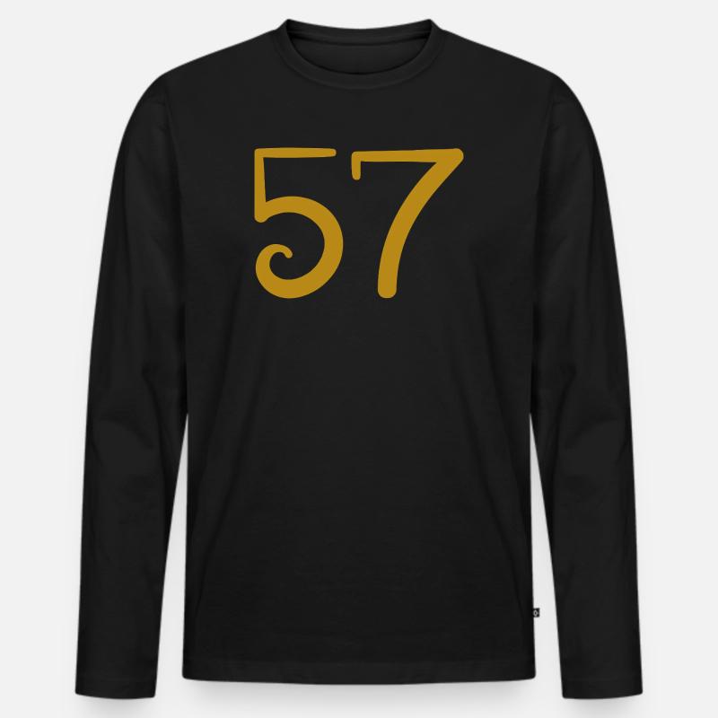 57 - Männer Premium Bio Langarmshirt - Schwarz