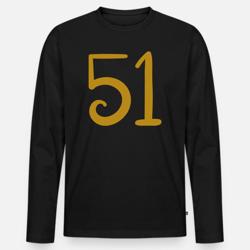 51 - Männer Premium Bio Langarmshirt - Schwarz