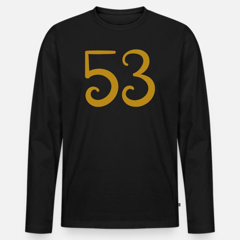53 - Männer Premium Bio Langarmshirt - Schwarz