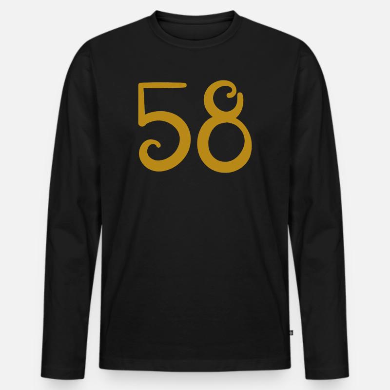 58 - Männer Premium Bio Langarmshirt - Schwarz