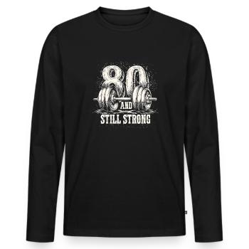 Bodybuilding 80 Geburtstag Gym Männer Fitness - Männer Premium Bio Langarmshirt - Schwarz - Vorne - Nico (187cm)