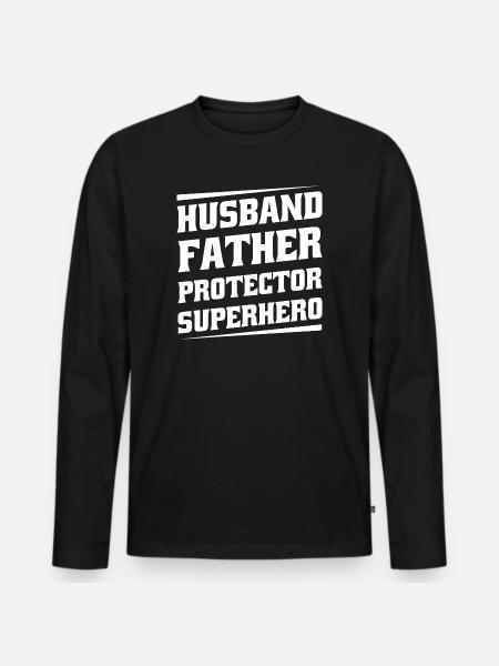 Father's Day Gift - Men's Premium Organic Long Sleeve Shirt - black
