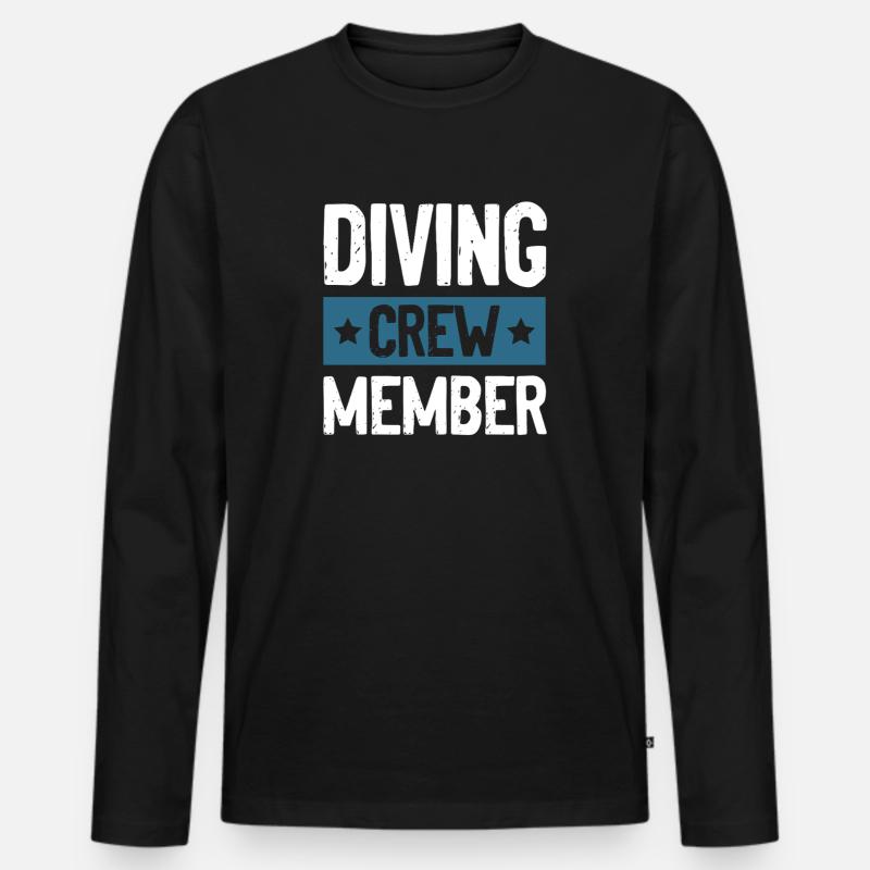 Diving Crew - Männer Premium Bio Langarmshirt - Schwarz