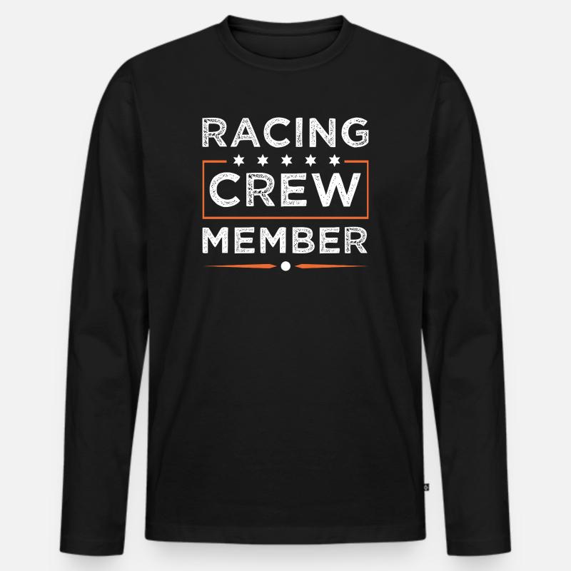 Racing Crew - Männer Premium Bio Langarmshirt - Schwarz
