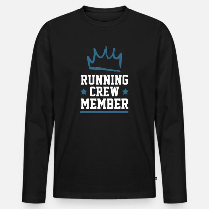 Running Crew - Männer Premium Bio Langarmshirt - Schwarz