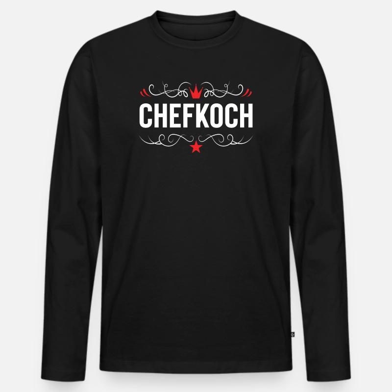 Chefkoch Kochen - Männer Premium Bio Langarmshirt - Schwarz