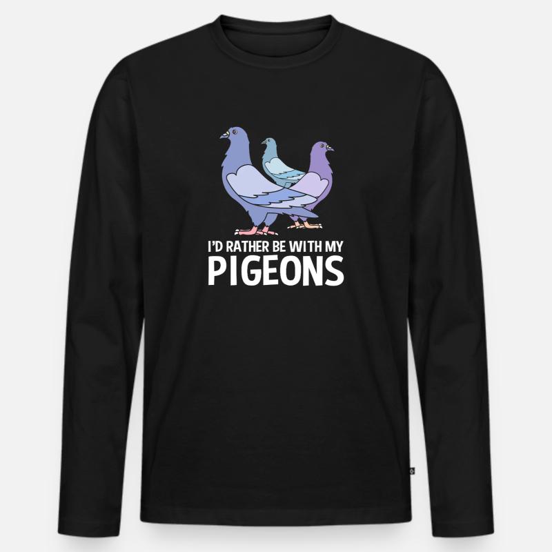 Tauben Taube - Männer Premium Bio Langarmshirt - Schwarz