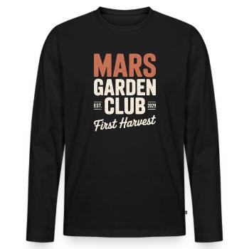 Mars Garden Club First Harvest Space Gardening - Men's Premium Organic Long Sleeve Shirt - black - Front - Nico (187cm)