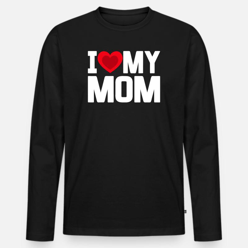 Ich liebe meine Mutter - Männer Premium Bio Langarmshirt - Schwarz