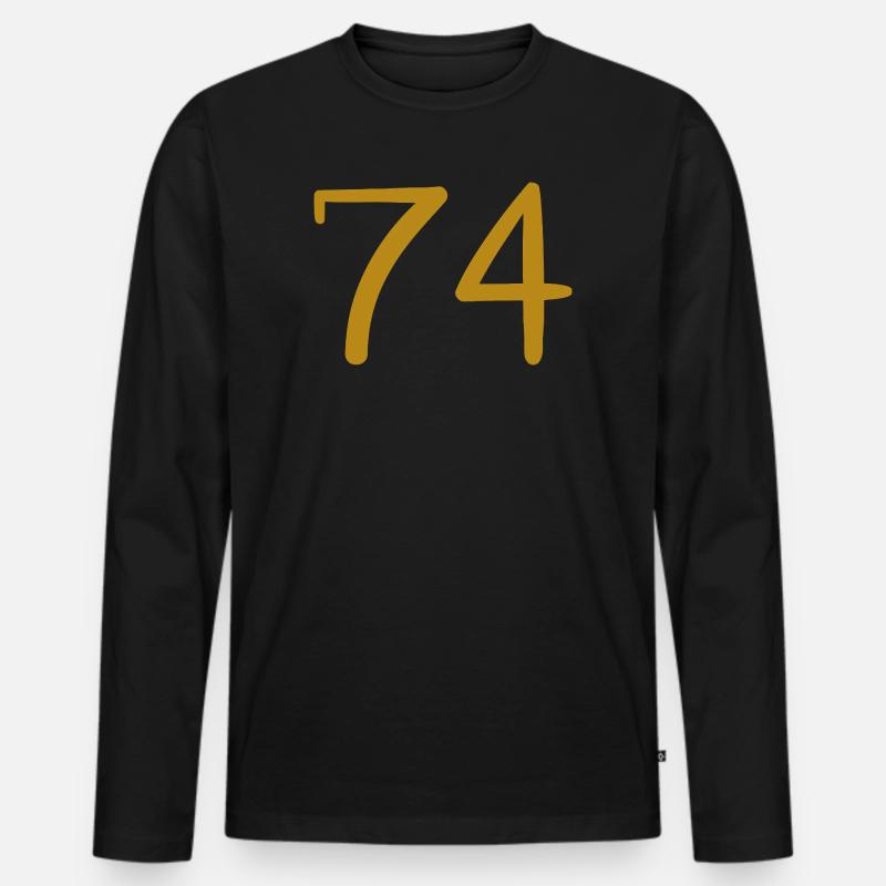 74 - Männer Premium Bio Langarmshirt - Schwarz