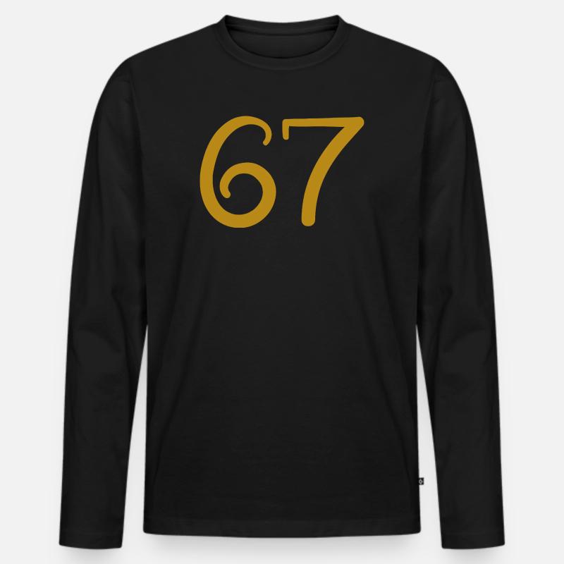 67 - Männer Premium Bio Langarmshirt - Schwarz