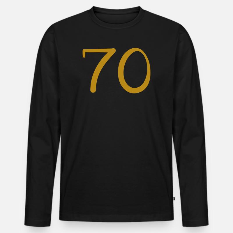 70 - Männer Premium Bio Langarmshirt - Schwarz