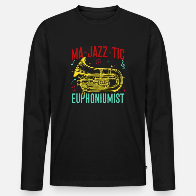Euphonium Ma-Jazz-Tic Euphoniumist Baritone - Männer Premium Bio Langarmshirt - Schwarz