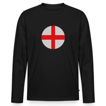 Drapeau rond anglais - T-shirt manches longues Premium bio Homme - noir - Devant - Nico (187cm)