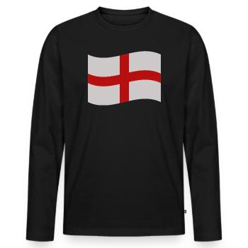 Drapeau anglais - T-shirt manches longues Premium bio Homme - noir - Devant - Nico (187cm)