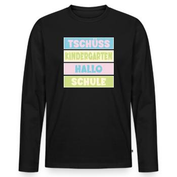 Abschied Kindergarten Einschulung - Männer Premium Bio Langarmshirt - Schwarz - Vorne - Nico (187cm)