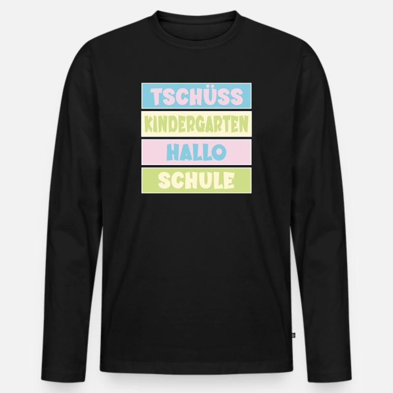Abschied Kindergarten Einschulung - Männer Premium Bio Langarmshirt - Schwarz