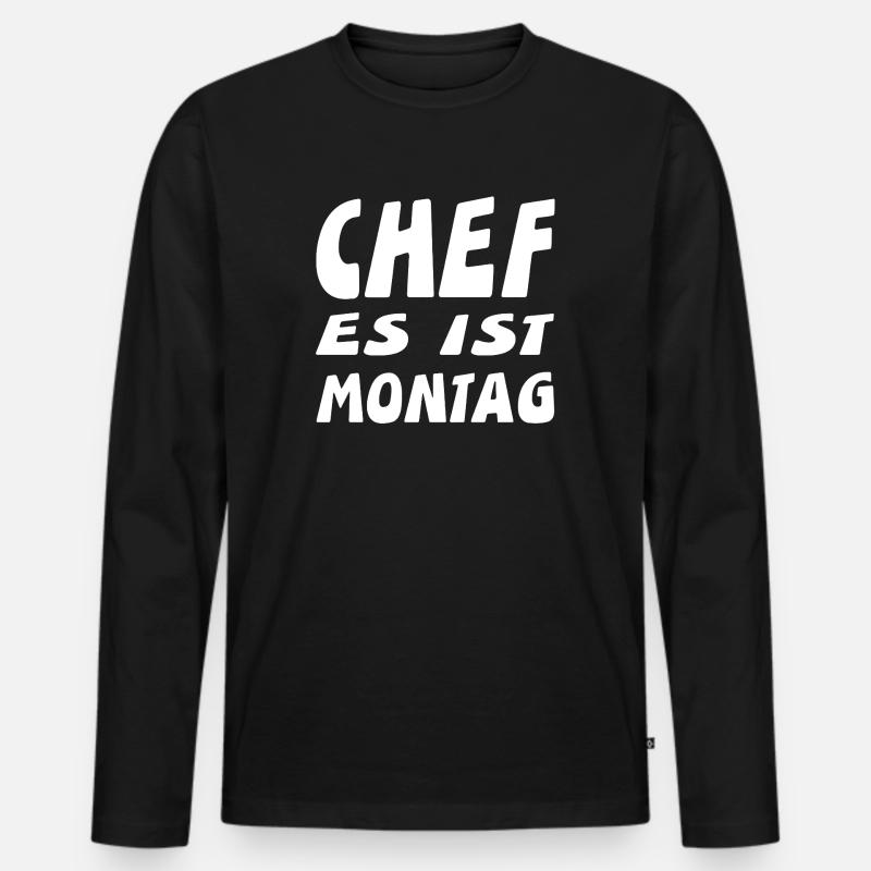 Chef - Männer Premium Bio Langarmshirt - Schwarz