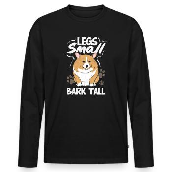 Short Legs, Tall Setting, Corgi - Men's Premium Organic Long Sleeve Shirt - black - Front - Nico (187cm)