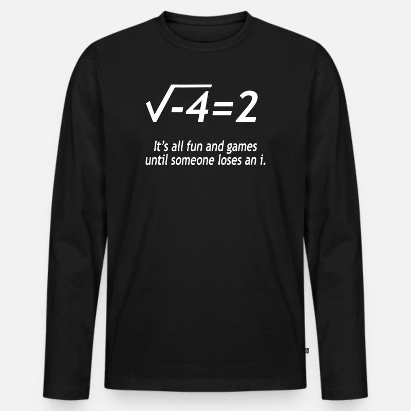 Lustiger Mathe-Witz - Männer Premium Bio Langarmshirt - Schwarz