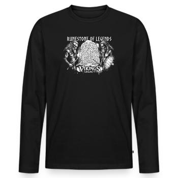 Runestone of Legends - Men's Premium Organic Long Sleeve Shirt - black - Front - Nico (187cm)