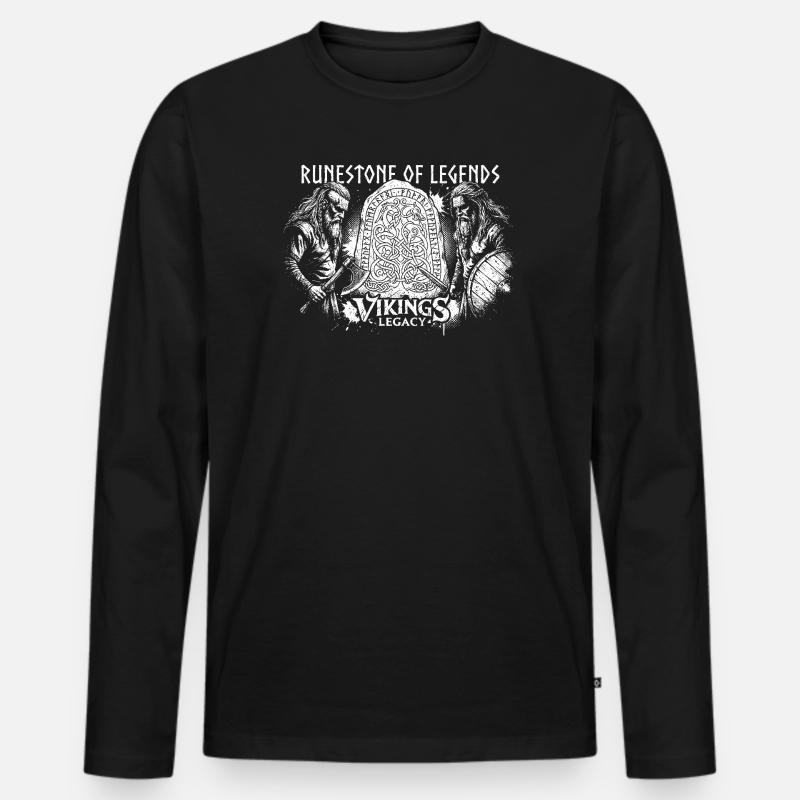 Runestone of Legends - Männer Premium Bio Langarmshirt - Schwarz