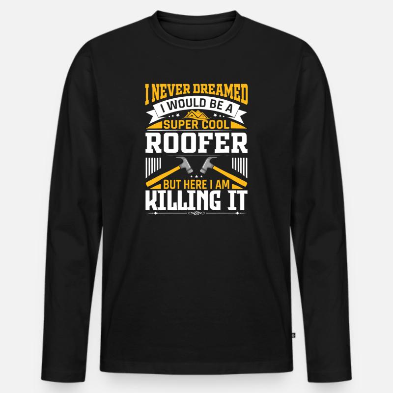 Roofer Pride: Killing It - Männer Premium Bio Langarmshirt - Schwarz
