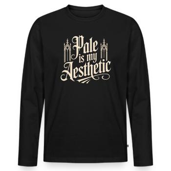 Die Stange ist meine Ästhetik - Männer Premium Bio Langarmshirt - Schwarz - Vorne - Nico (187cm)