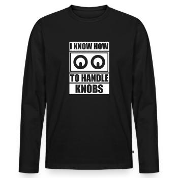 Handle knobs Sound engineer Sound engineer - Men's Premium Organic Long Sleeve Shirt - black - Front - Nico (187cm)