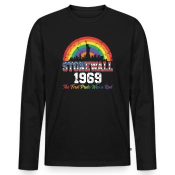 Pride Month LGBT - Stonewall 1969 - Men's Premium Organic Long Sleeve Shirt - black - Front - Nico (187cm)
