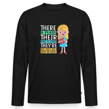 Grammar English Spelling - Men's Premium Organic Long Sleeve Shirt - black - Front - Nico (187cm)