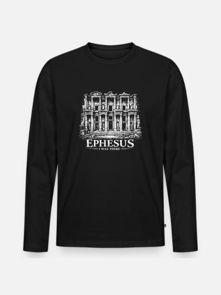 Ephesus Turkey Travel Souvenir - Men's Premium Organic Long Sleeve Shirt - black