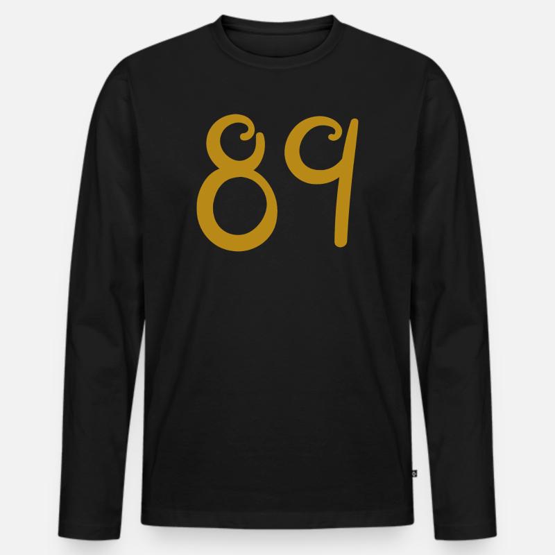 89 - Männer Premium Bio Langarmshirt - Schwarz