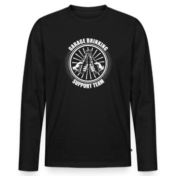 Garage drinking support team car guy mechanic - Men's Premium Organic Long Sleeve Shirt - black - Front - Nico (187cm)