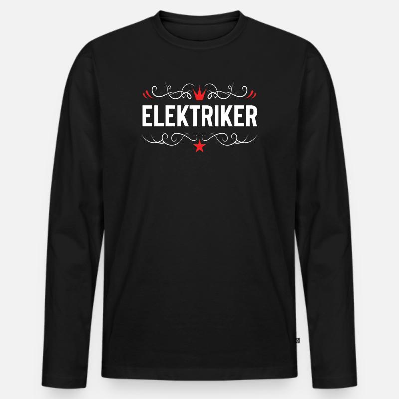 Elektriker Beruf - Männer Premium Bio Langarmshirt - Schwarz