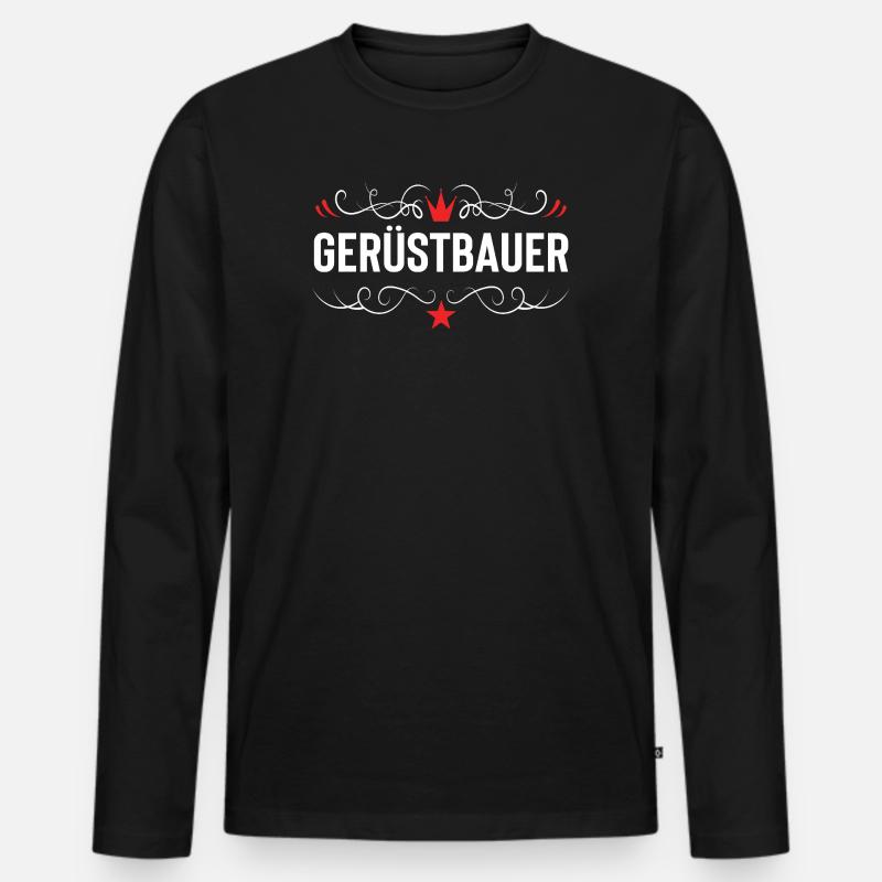 Gerüstbauer Beruf - Männer Premium Bio Langarmshirt - Schwarz