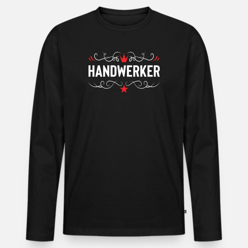 Handwerker Beruf - Männer Premium Bio Langarmshirt - Schwarz