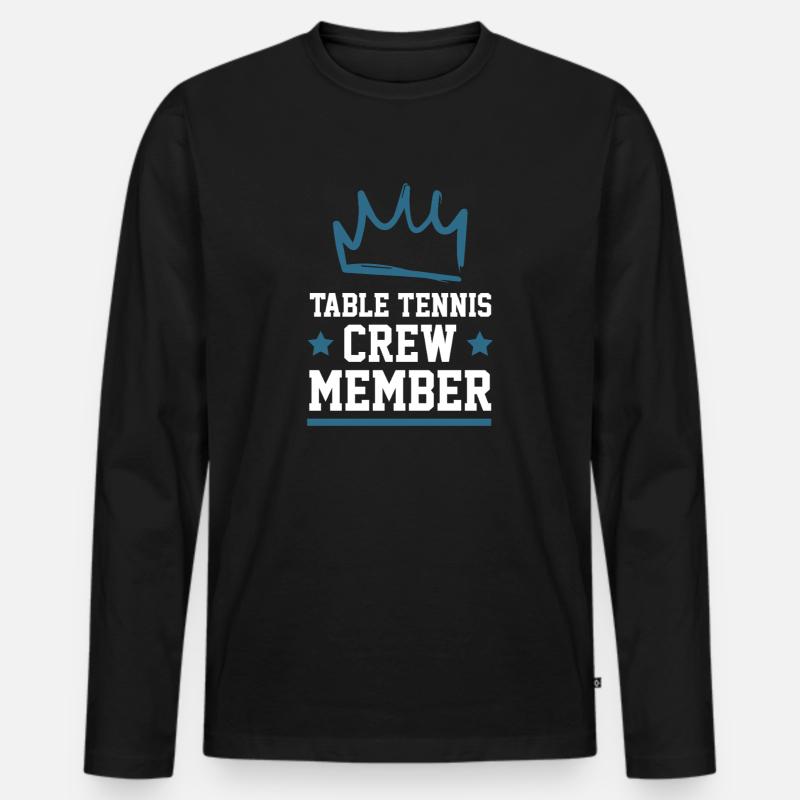 Table Tennis Crew - Männer Premium Bio Langarmshirt - Schwarz