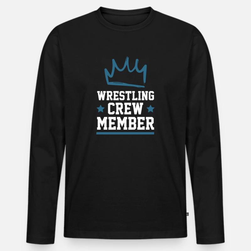 Wrestling Crew - Männer Premium Bio Langarmshirt - Schwarz