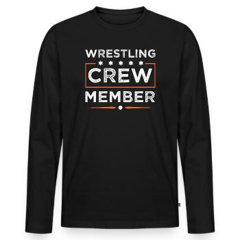 Wrestling Crew - Männer Premium Bio Langarmshirt - Schwarz - Vorne - Nico (187cm)