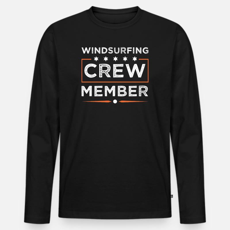 Windsurfing Crew - Männer Premium Bio Langarmshirt - Schwarz