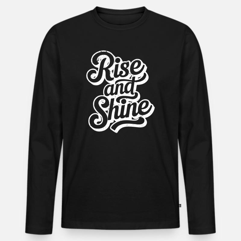 rise and shine - Männer Premium Bio Langarmshirt - Schwarz